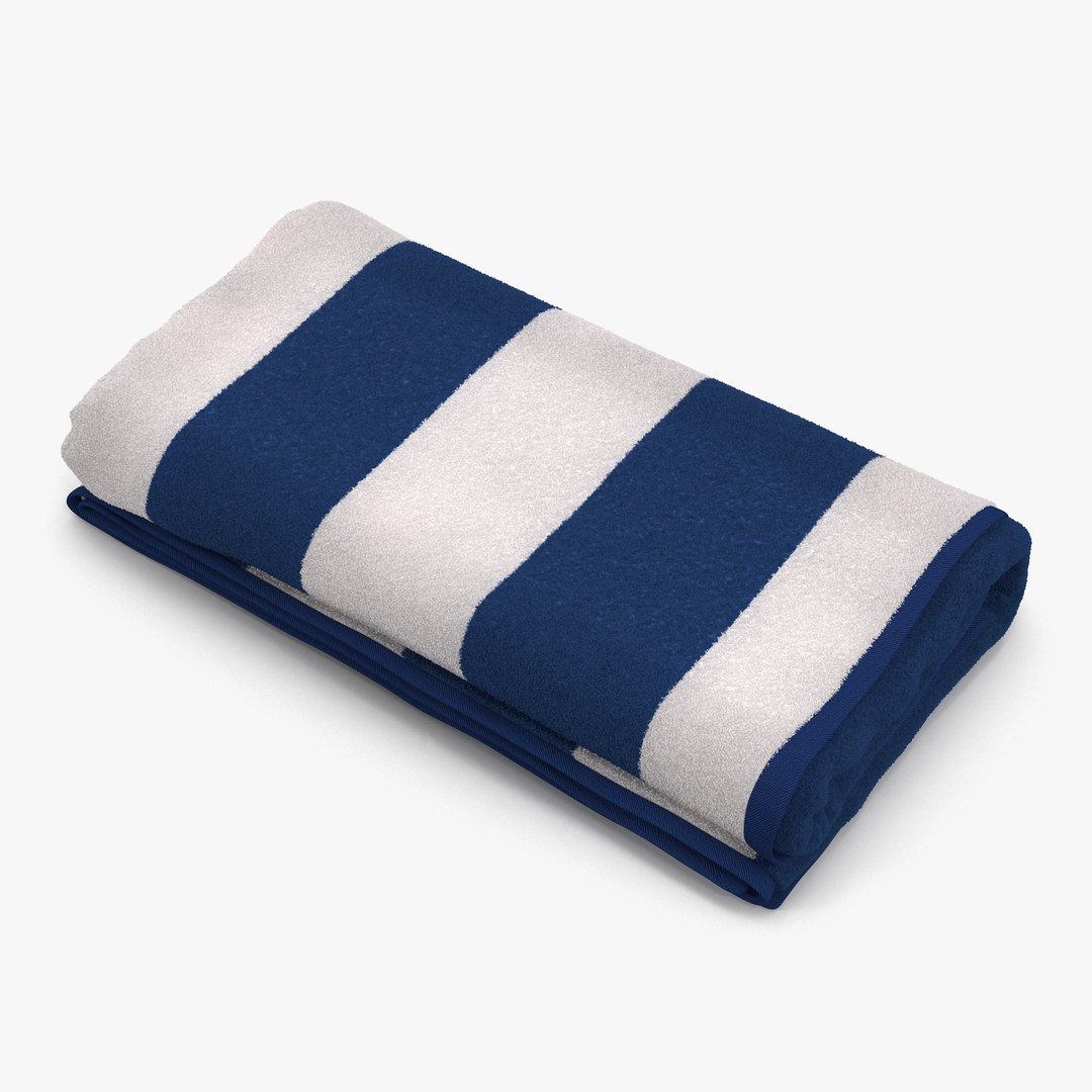 Beach Towel 3 White 3D model preview