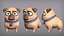 3D Cartoon character pug