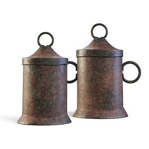 3D Old Metal Containers