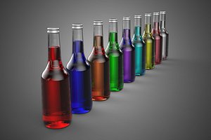 SYRUP CORDIAL DRINK BEVERAGE LIQUID FLAVOR GLASS BOTTLE SWEET 3D model