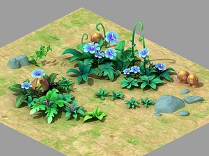 plant - blue flower 3D model
