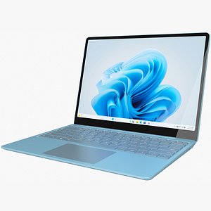 Microsoft Surface Laptop Go 3 Ice Blue Rigged 3D model