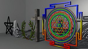 religion symbols 3d model