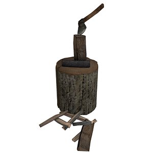 3ds max stump axe firewood