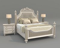 Royal Classic Carved King Bed Set 8