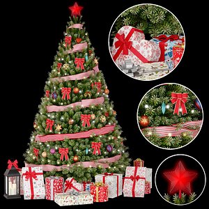 3D model Christmas green tree 1