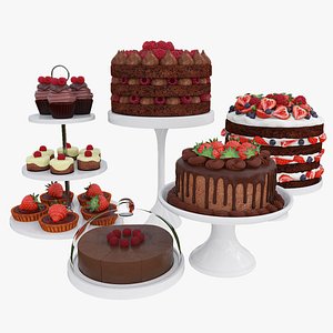 3D model Chocolate berry dessert