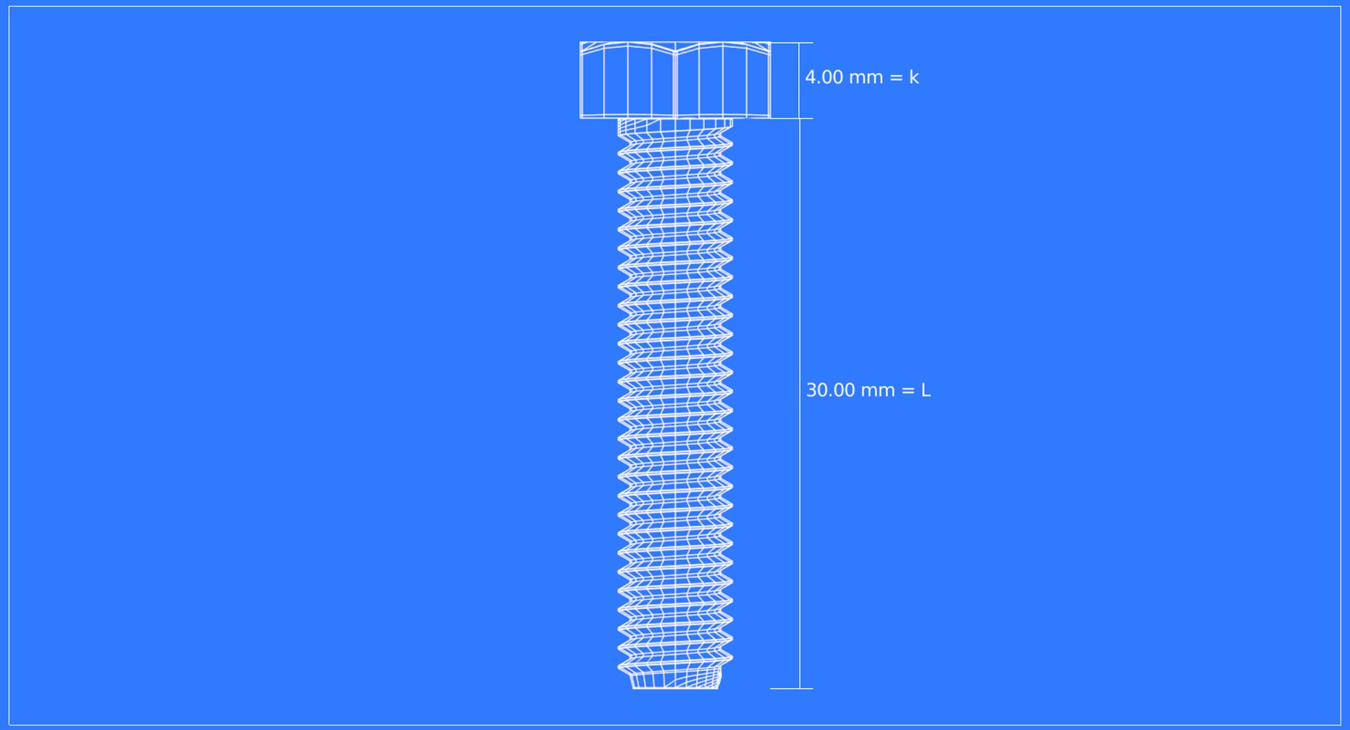 Hex Bolt M6x30 3D Model - TurboSquid 1393280