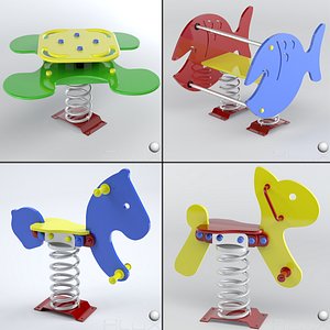 3d playgrounds set modeled model