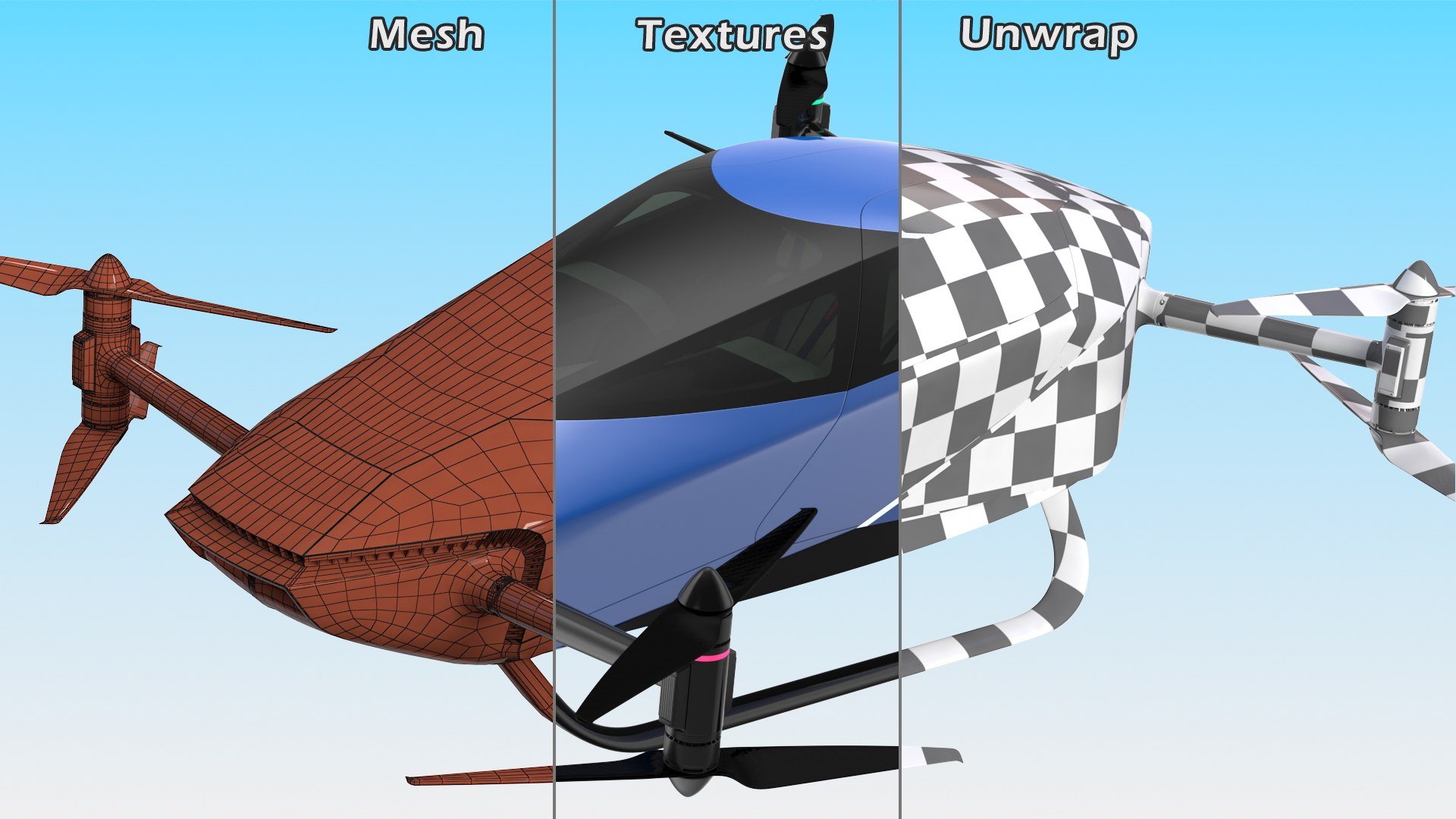 3D Electric Flying Car for Two Seats - TurboSquid 2003779