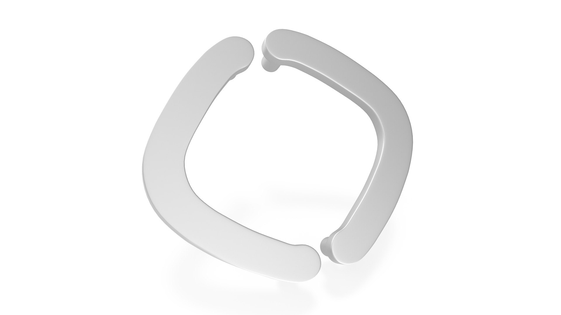 Door Handles Flat Corner Metal 3D model preview