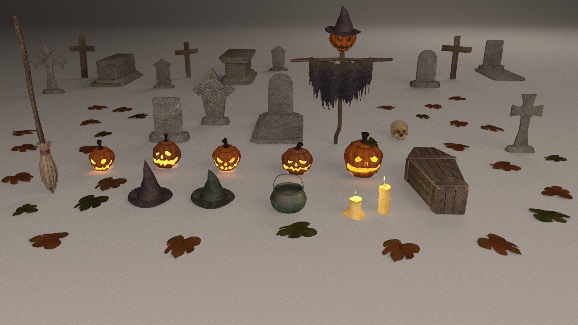 3D Model Halloween Pack - TurboSquid 1979249