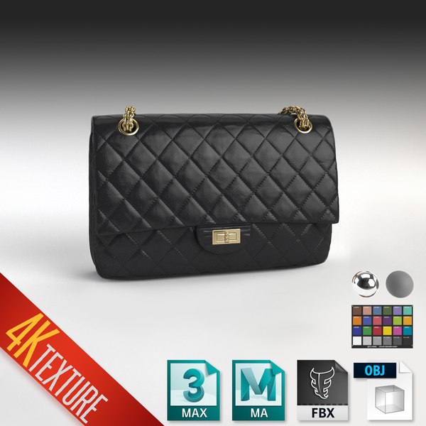3D model Chanel Hobo Bag Black Leather VR / AR / low-poly