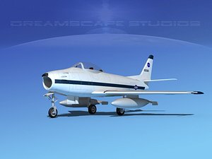 north american f-86 sabre 3d model