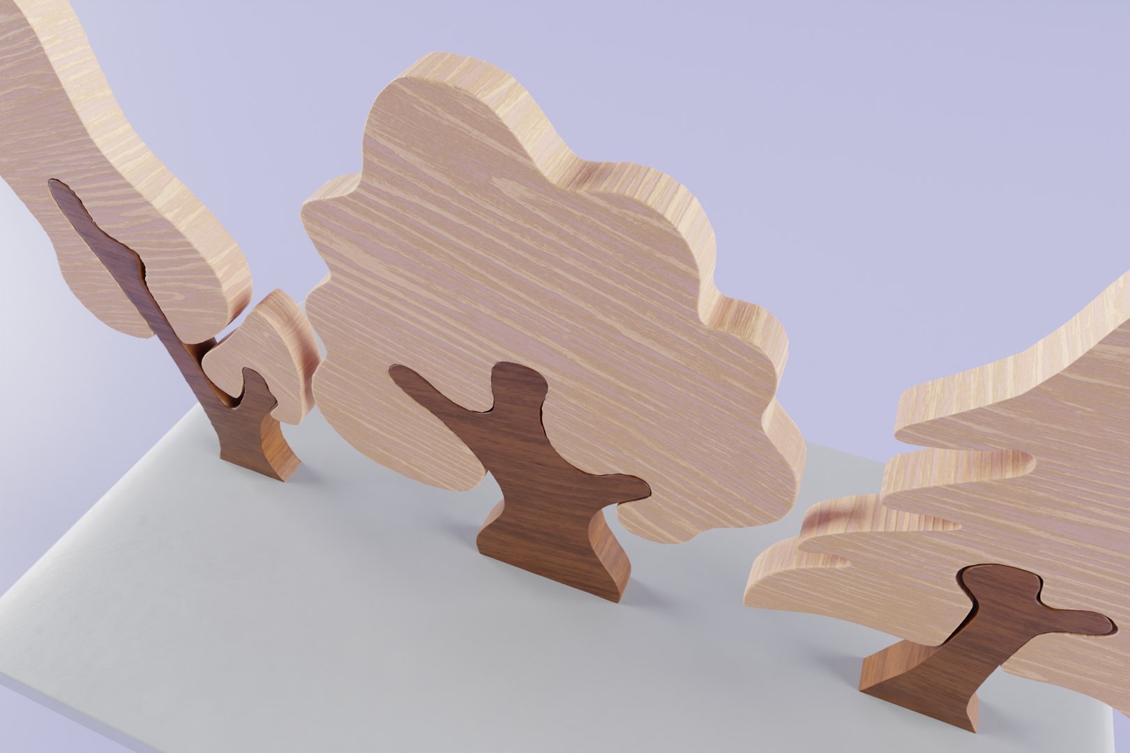 3D Model Toy Wooden Trees - TurboSquid 1970410
