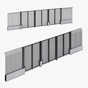 3D model Crowd Control Gates