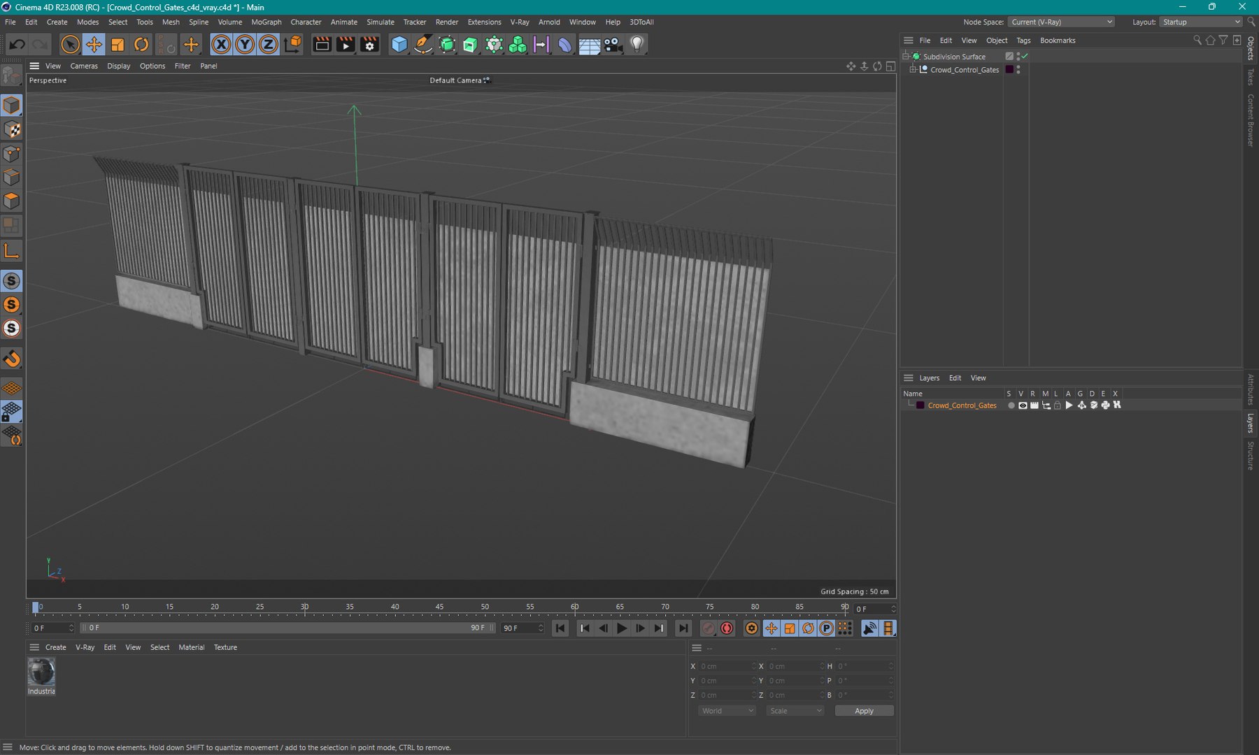 3D Model Crowd Control Gates - TurboSquid 2328334