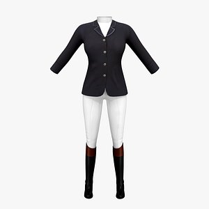 3D Ladies Horse Riding Outfit model