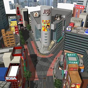 japanese streetscape shibuya 109 model