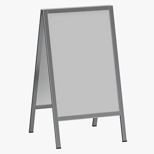 3D Stand Up Signage 04 Metal Black and White