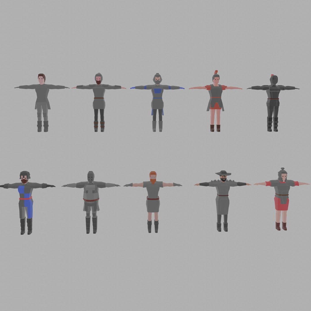 3D Low Poly Rigged Knight Collection Pack model https://p.turbosquid.com/ts-thumb/XP/LvyGlM/BT/all1/jpg/1703182486/1920x1080/fit_q87/47edf2764757ec11735326f81ba639c148bbaf27/all1.jpg
