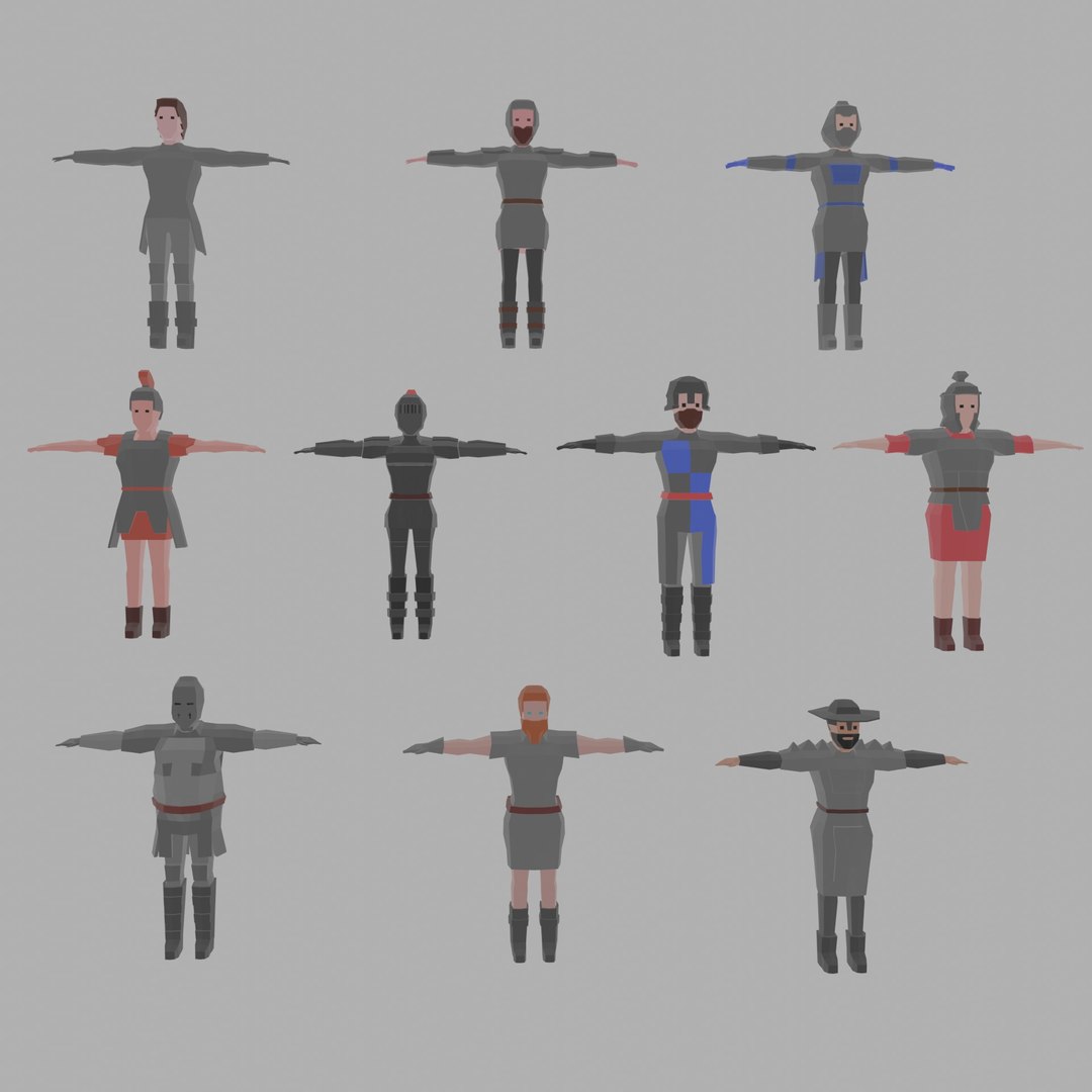3D Low Poly Rigged Knight Collection Pack model https://p.turbosquid.com/ts-thumb/XP/LvyGlM/u1/allknights2/jpg/1703182486/1920x1080/fit_q87/039550e38cb85f170659ec7ce57abe93e506602d/allknights2.jpg