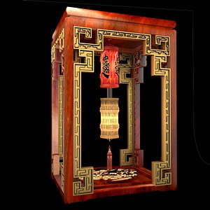 3D model Chinese Red Bamboo Lantern