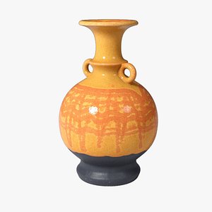 Orange Pop Art Vase 06 3D model