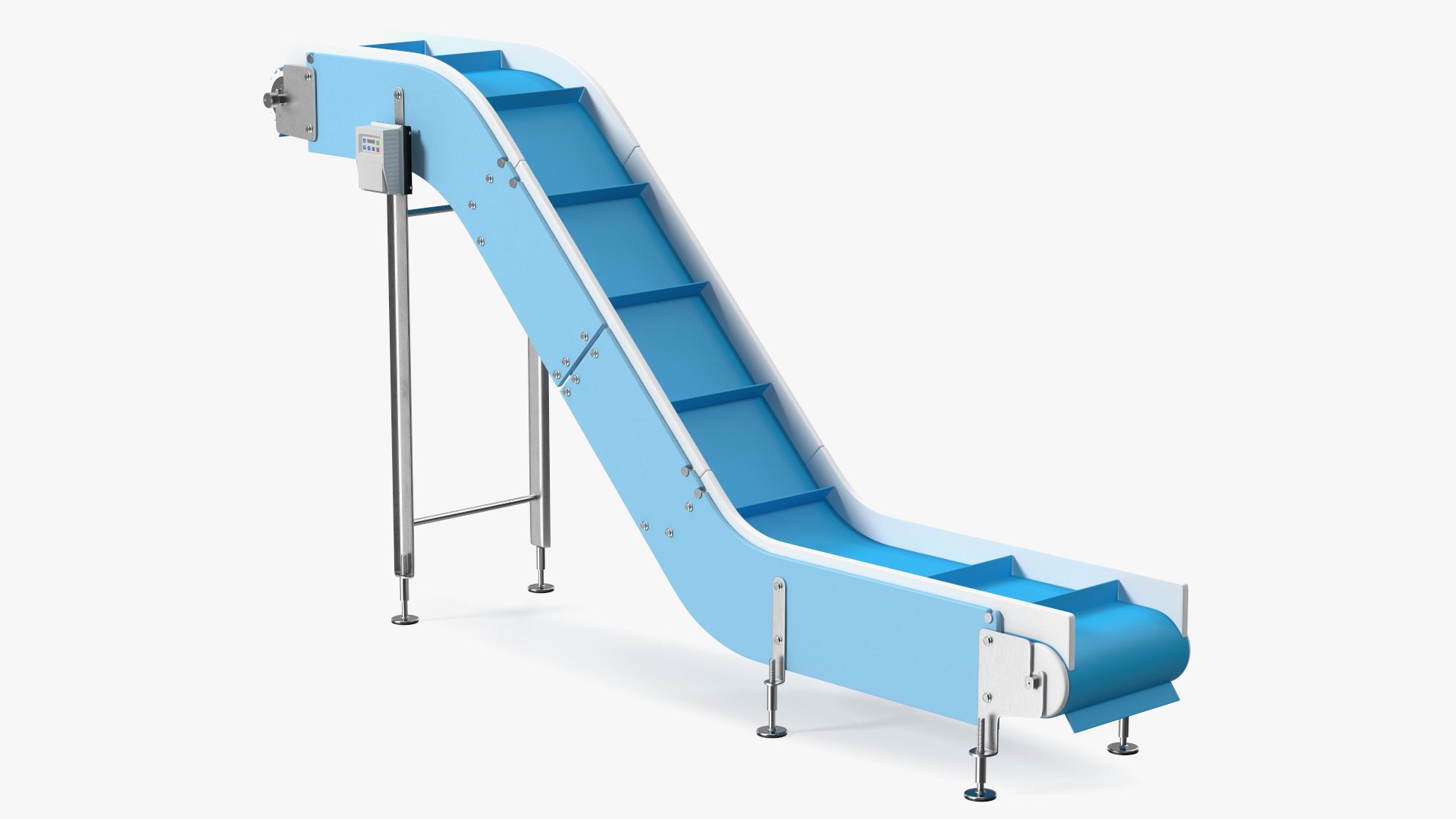 Incline Conveyor Rigged 3D model preview
