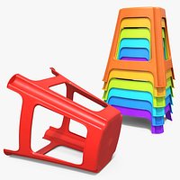Stackable Plastic Stools Multicolor