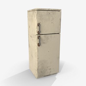 3D Broken refrigerator Low poly