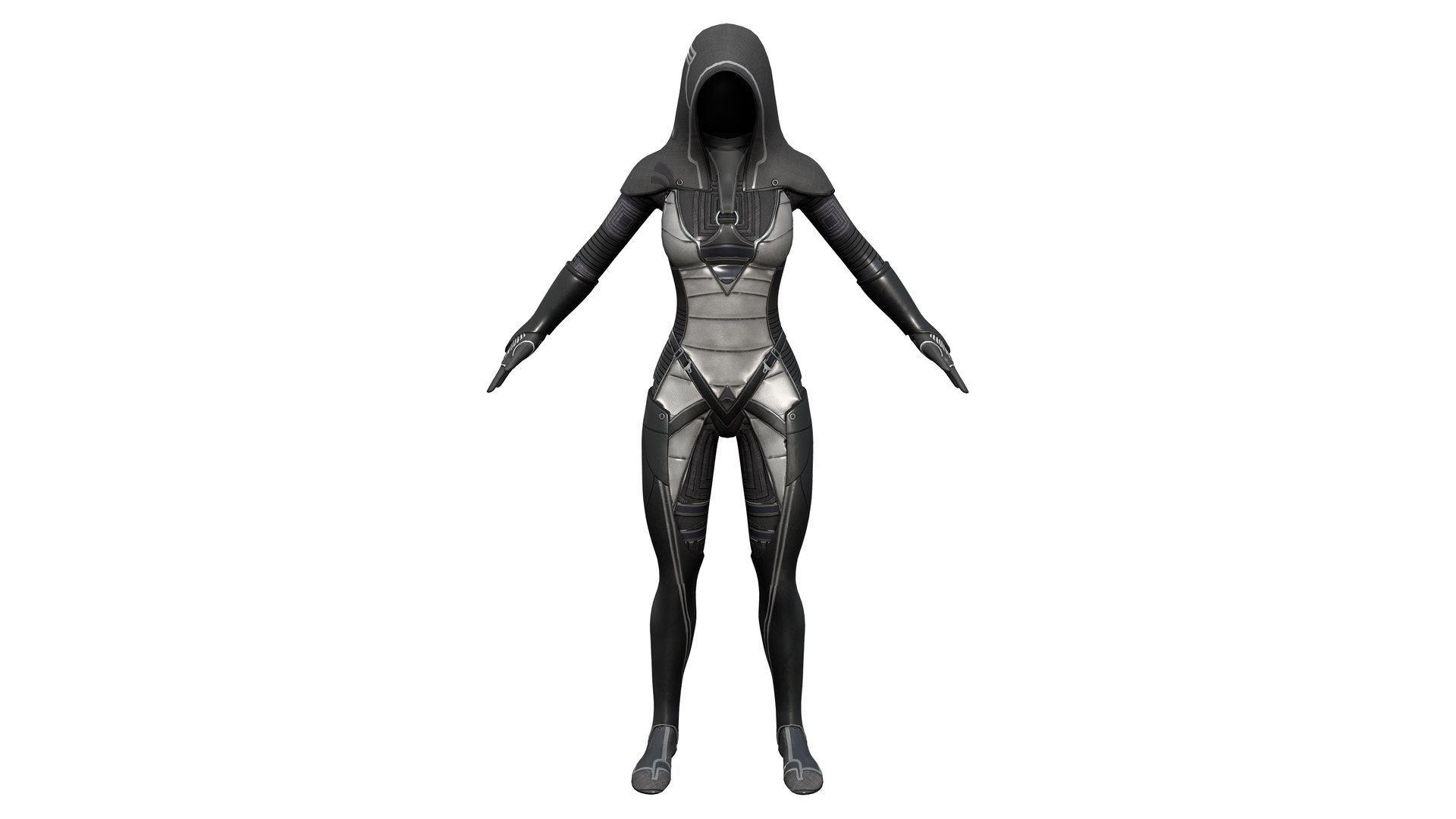 Hooded Full Body Dark Suit Dystopian Future Costume Model - TurboSquid ...