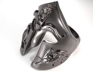griffin helmet ring 3D model