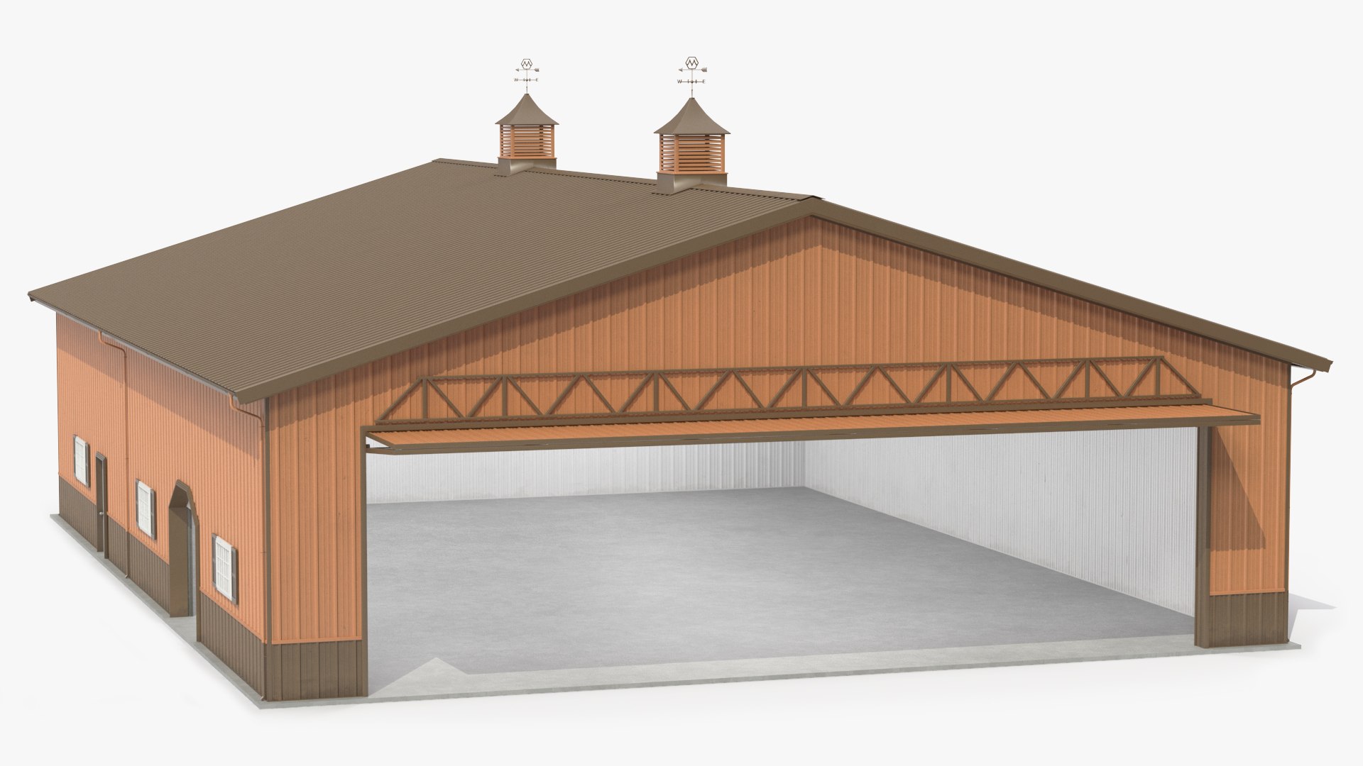 Compact Airplane Hangar Rigged 3D model preview