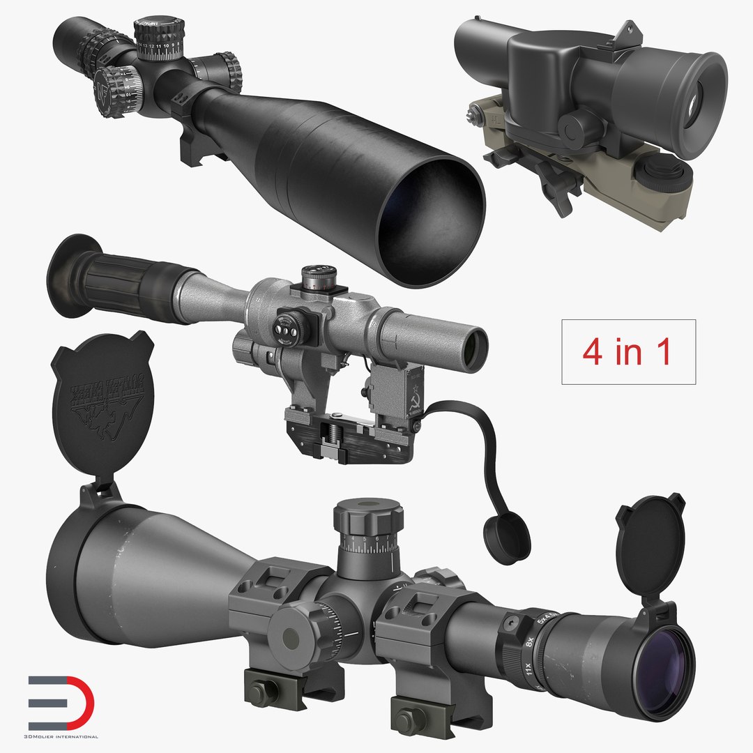Military Scopes Collection 3D model preview
