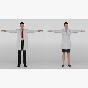 3D model Male and Female Doctor Pack