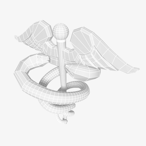 3d medical symbol caduceus animation model