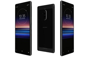 3D Sony Xperia 1 Black Low Poly