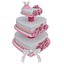 Heart Shaped Wedding Cake 3D Model Pink Roses Tiered Design with Bow Decoration 3D model