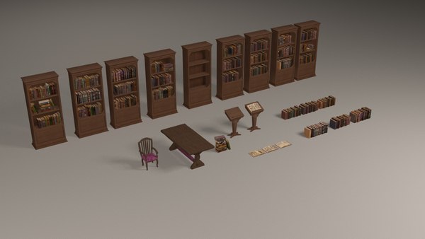 modelo 3d Libraries and bookcases - TurboSquid 2032904