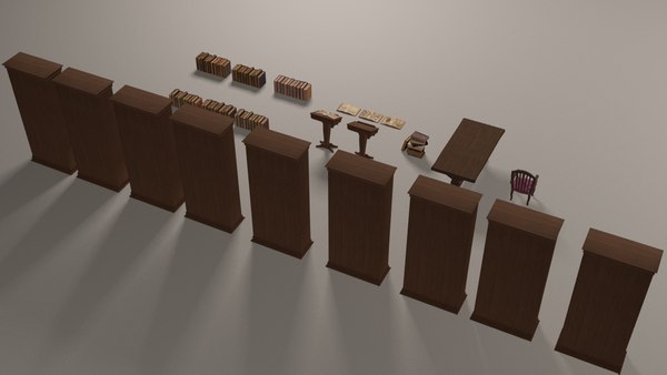 modelo 3d Libraries and bookcases - TurboSquid 2032904