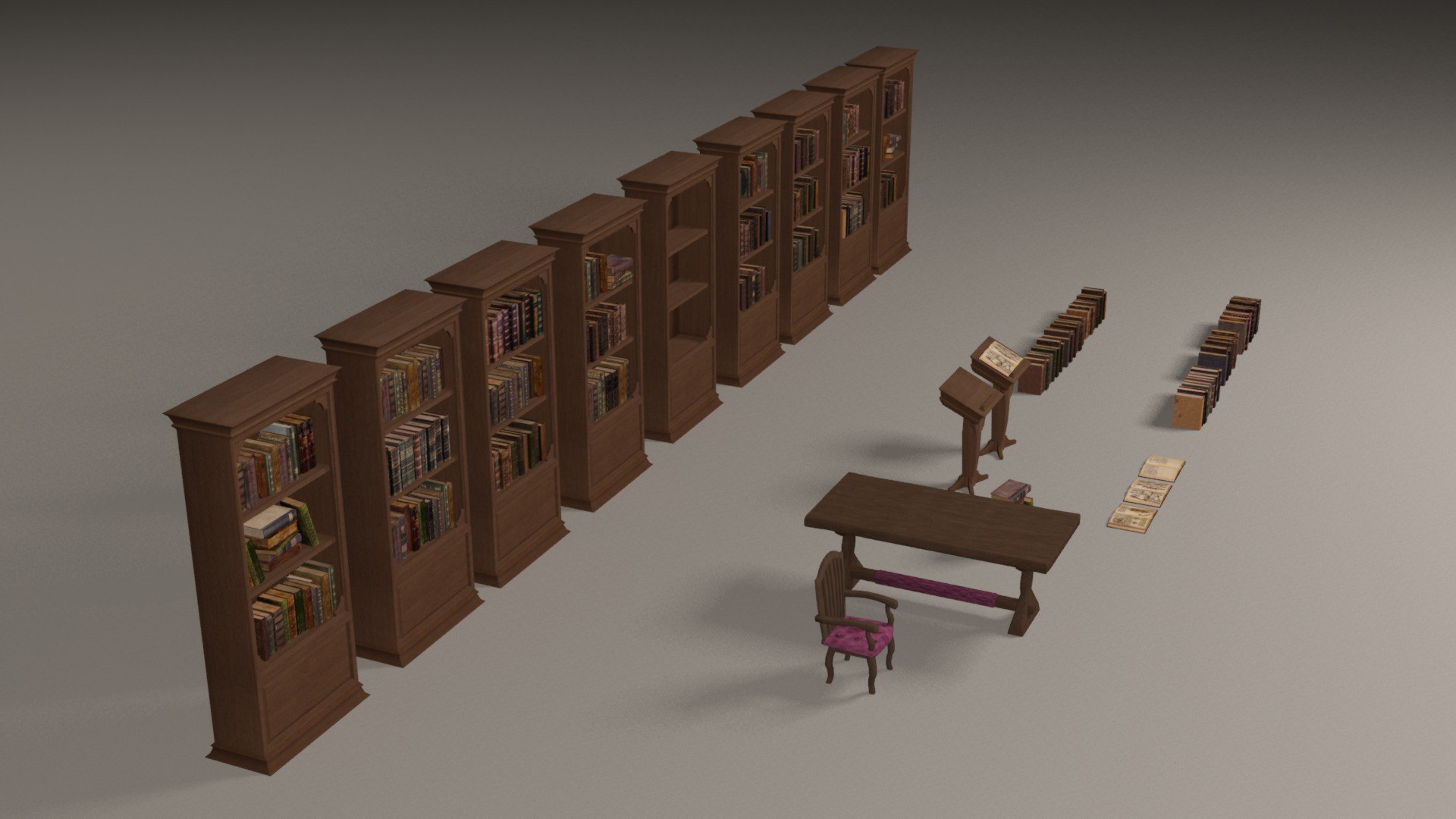 Libraries And Bookcases 3D Model TurboSquid 2032904