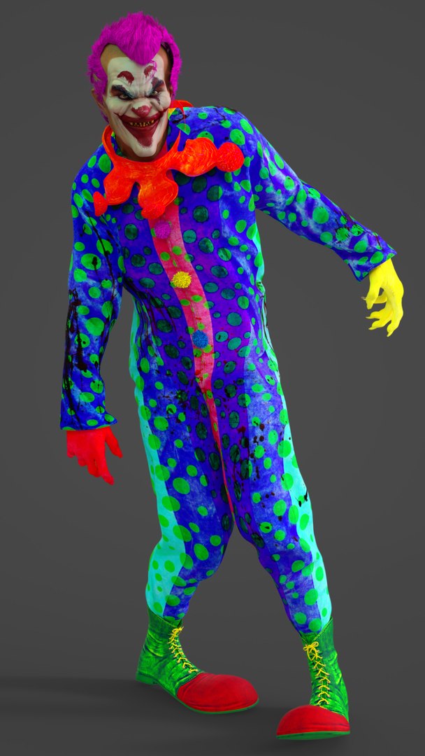 Killer Clown model https://p.turbosquid.com/ts-thumb/XP/rehZ8M/pB/pose_00000/jpg/1782236745/1920x1080/fit_q87/a3262d5db6ff2092c8adb7693edf181b300f81c3/pose_00000.jpg