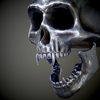 Steel skull with fangs