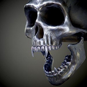Steel skull with fangs