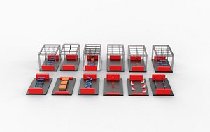 ninja courses set all 3D model 3D