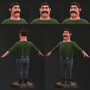 man cartoon 3D model