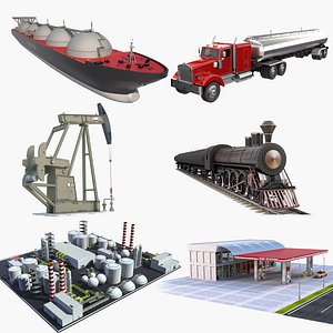 oil recovery refinery tanker 3D model