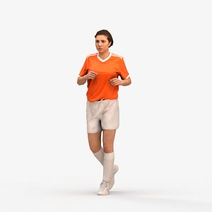 00468Gloria007 - Adult Caucasian woman running in summer sportswear for fitness visualization