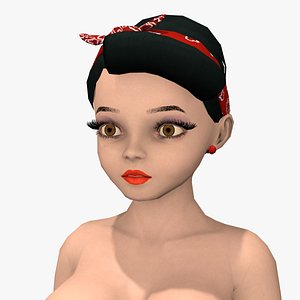 Animated Pin-Up Girl Nude Version